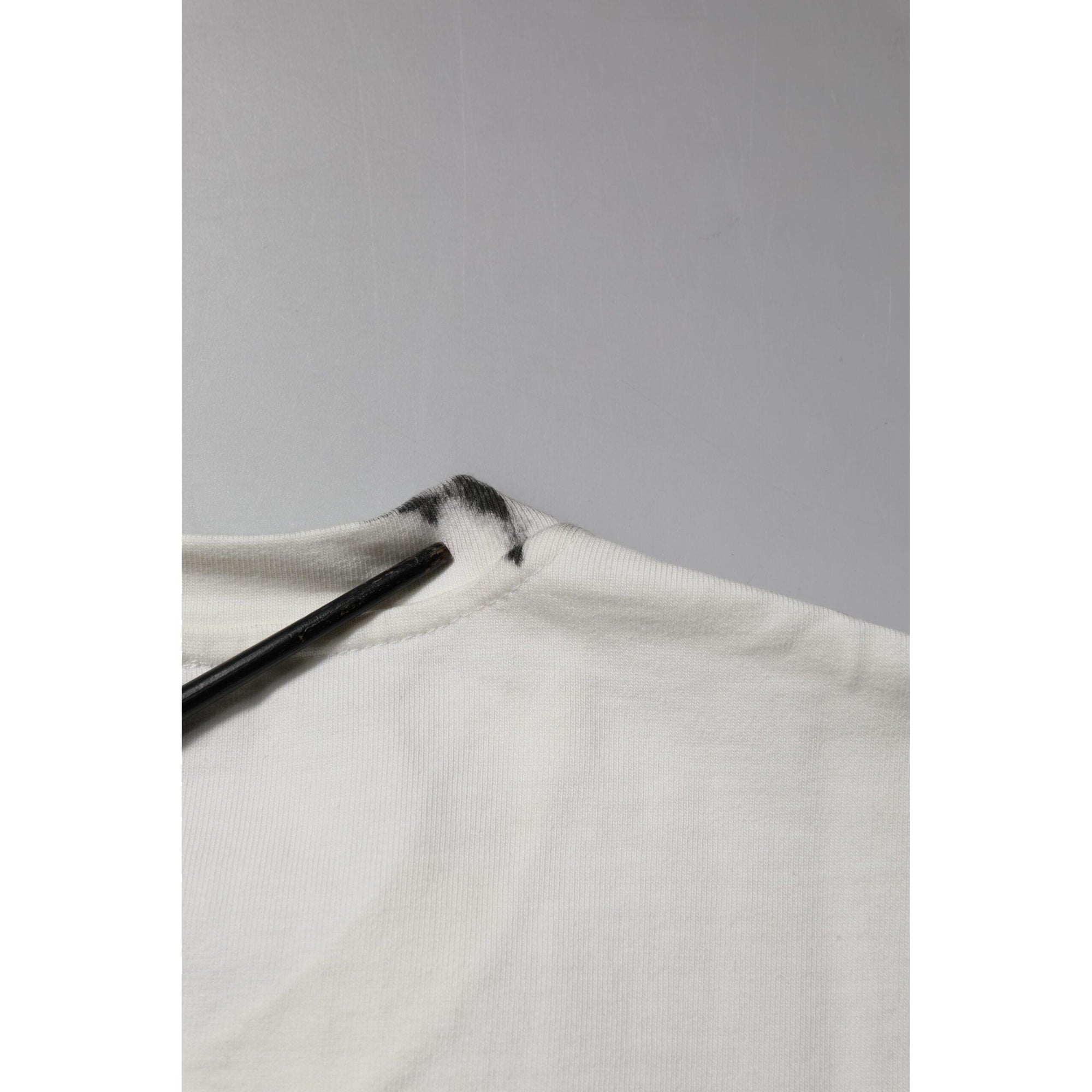 Dolce &amp; Gabbana White Cotton DG Logo Print Round Neck T-shirt
