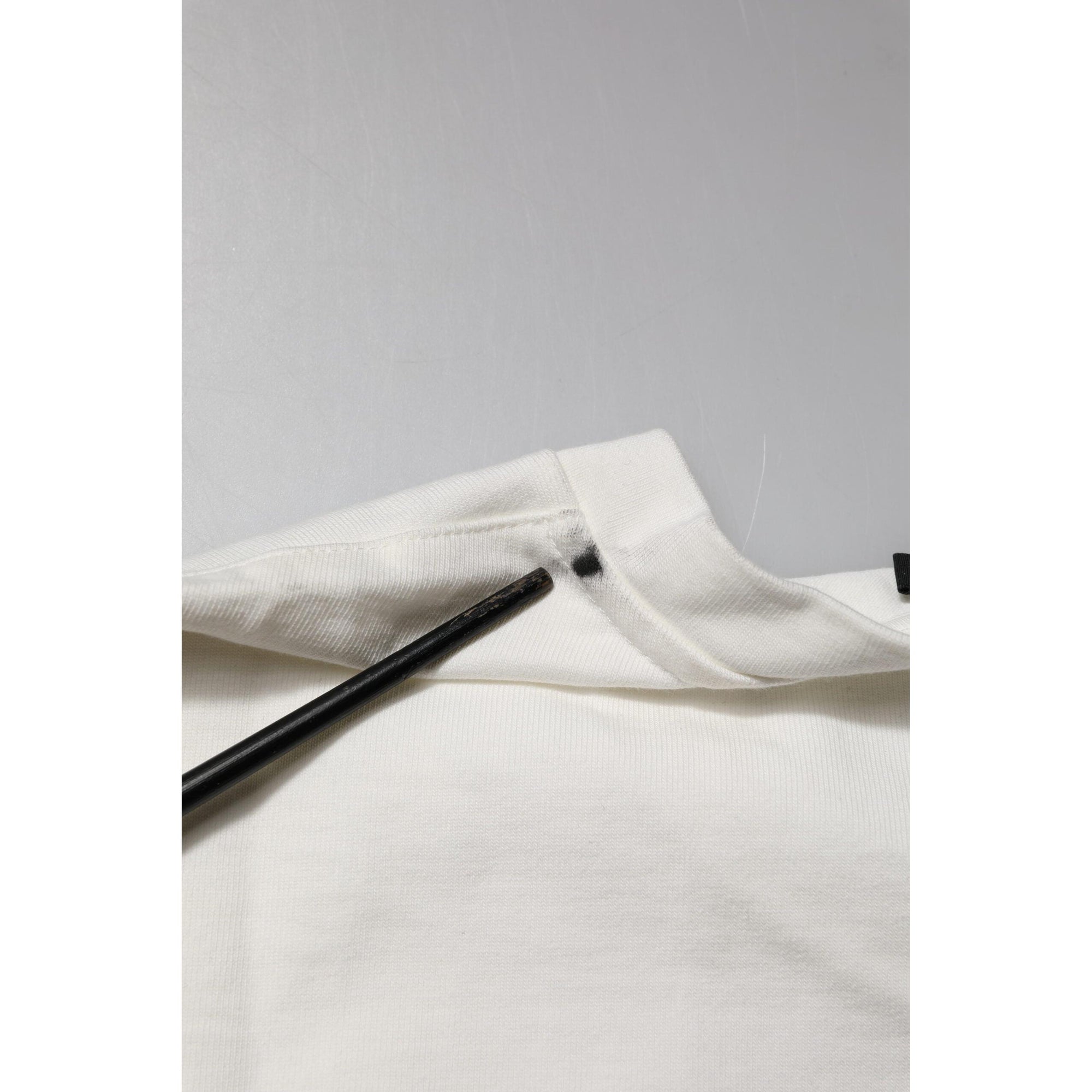 Dolce &amp; Gabbana White Cotton DG Logo Print Round Neck T-shirt
