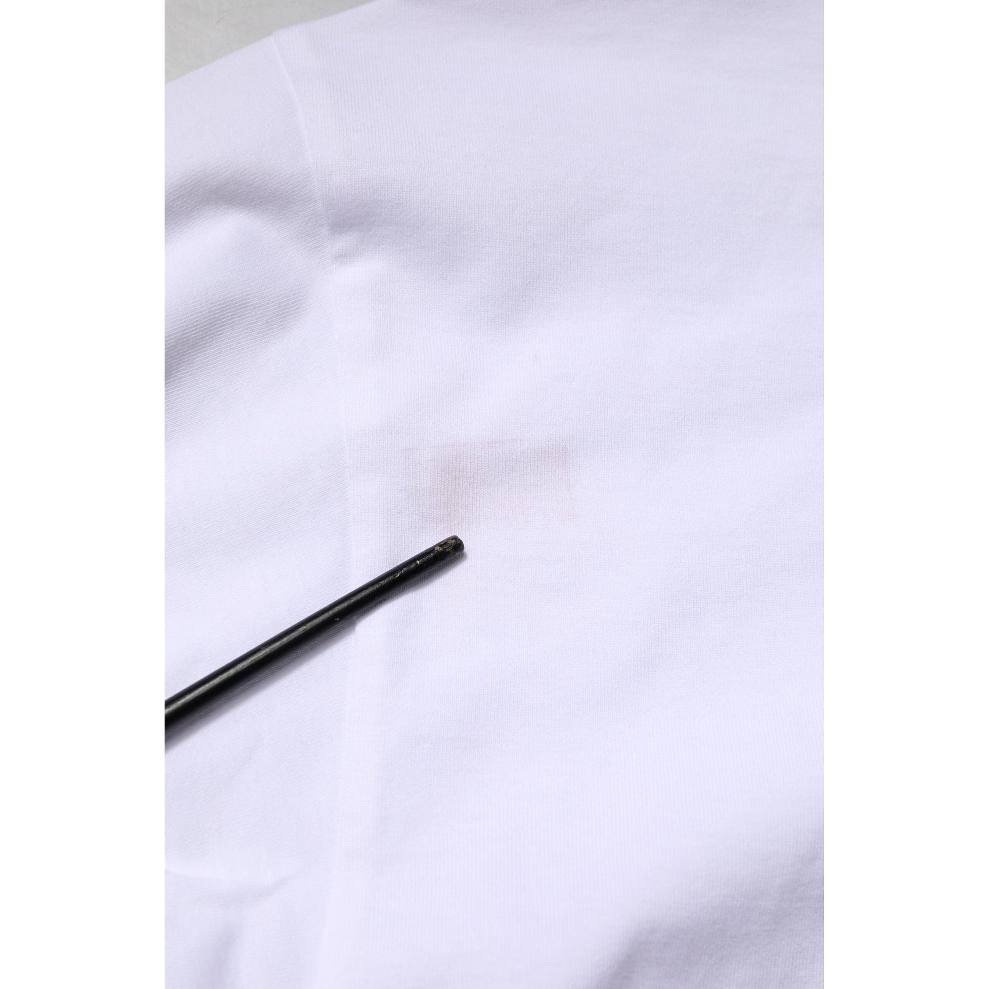 Dolce &amp; Gabbana White Cotton Logo Print Crew Neck T-shirt