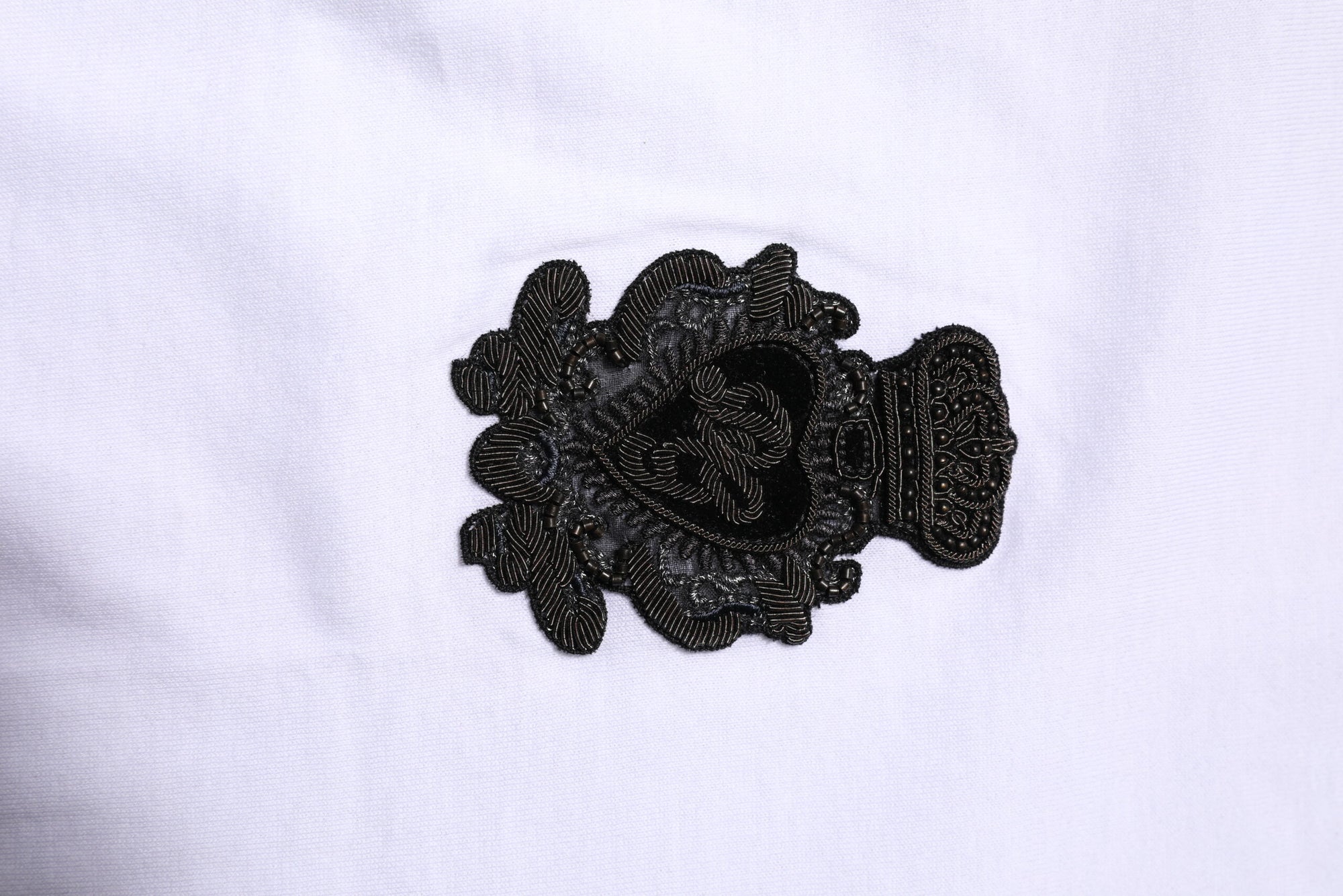 Dolce &amp; Gabbana White Cotton DG Crown Embroidery T-shirt