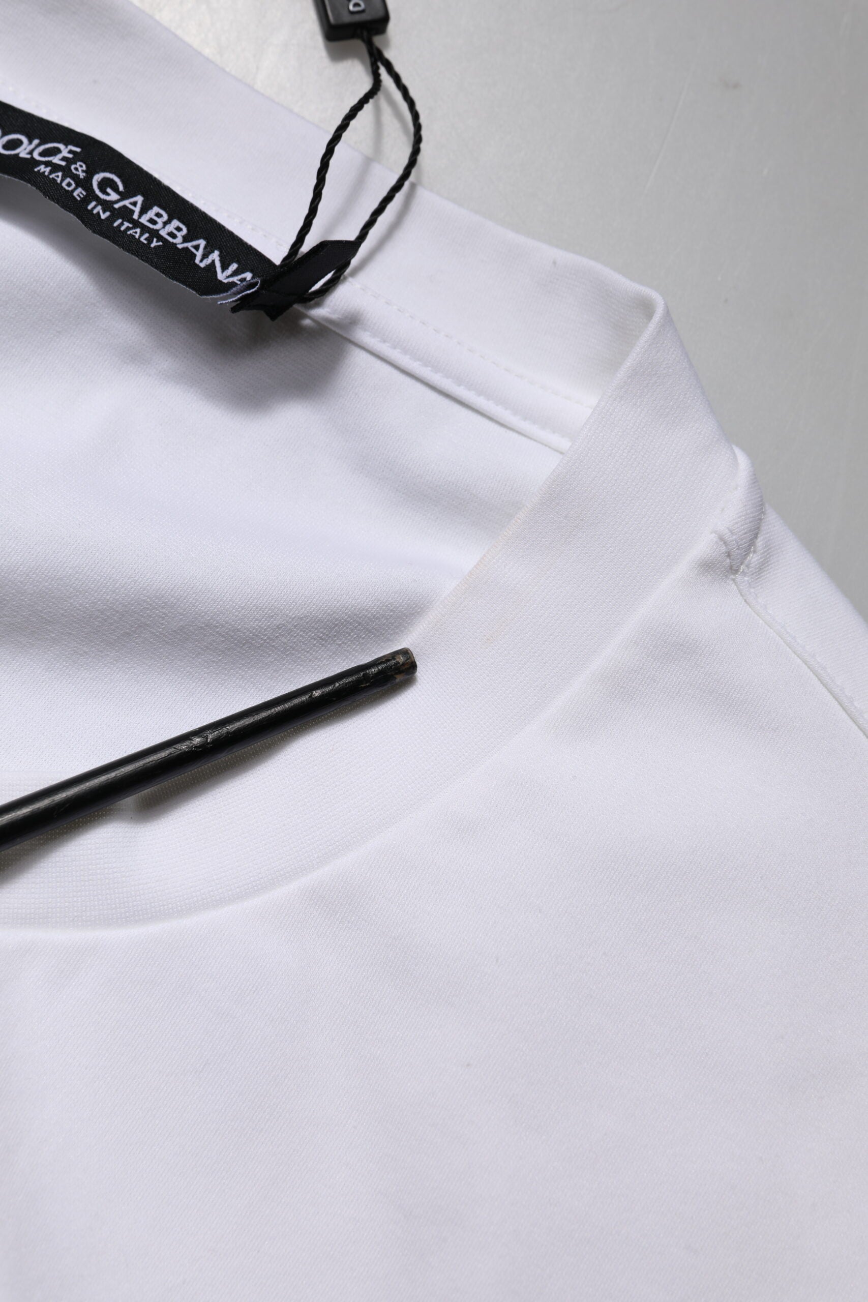 Dolce &amp; Gabbana White Logo Embellish Short Sleeves T-shirt