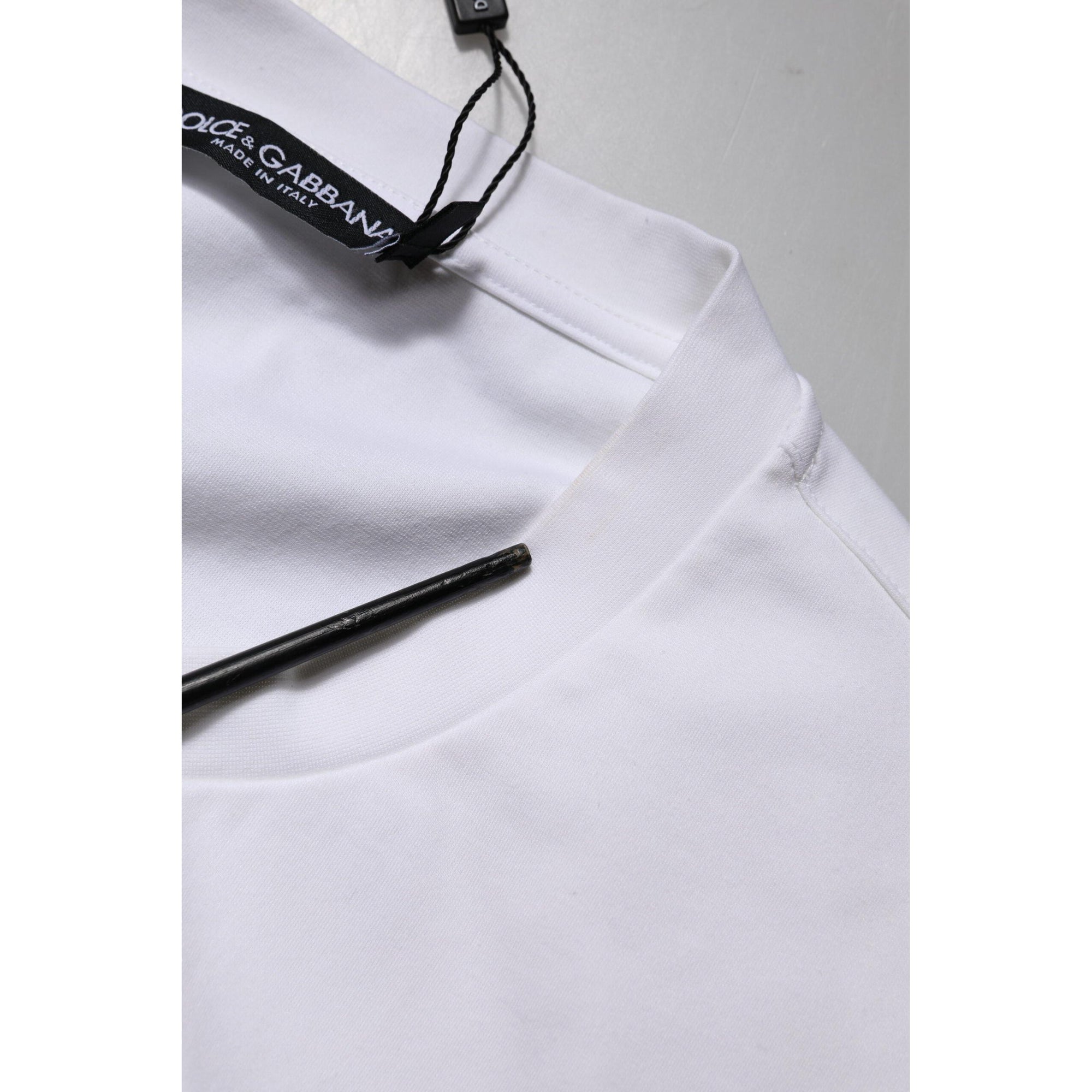 Dolce &amp; Gabbana White Logo Embellish Short Sleeves T-shirt