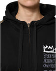 Dolce & Gabbana Black Logo Hooded Full Zip Sweatshirt Jacket