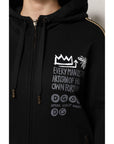 Dolce & Gabbana Black Logo Hooded Full Zip Sweatshirt Jacket