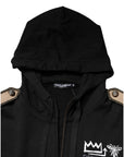 Dolce & Gabbana Black Logo Hooded Full Zip Sweatshirt Jacket