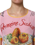 Dolce & Gabbana Pink Araneine Siciliana Short Sleeves Top