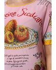 Dolce & Gabbana Pink Araneine Siciliana Short Sleeves Top