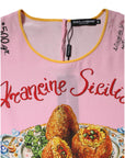 Dolce & Gabbana Pink Araneine Siciliana Short Sleeves Top