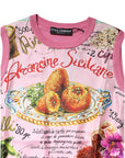 Dolce & Gabbana Pink Silk Araneine Siciliana Sleeveless Top