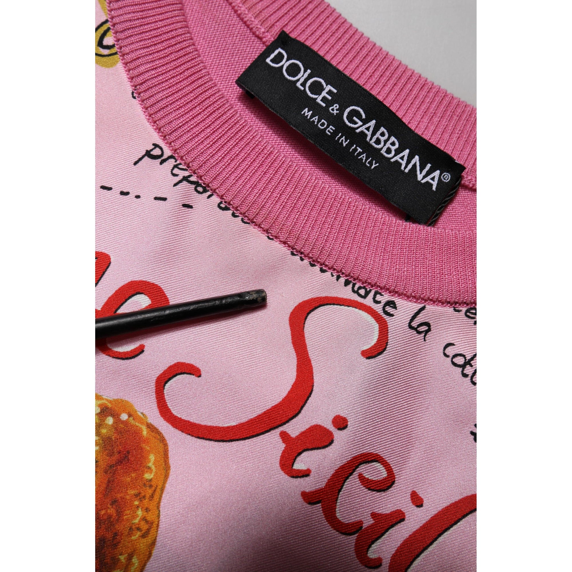 Dolce &amp; Gabbana Pink Silk Araneine Siciliana Sleeveless Top