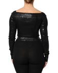 Dolce & Gabbana Black Viscose Long Sleeves Fitted Blouse Top