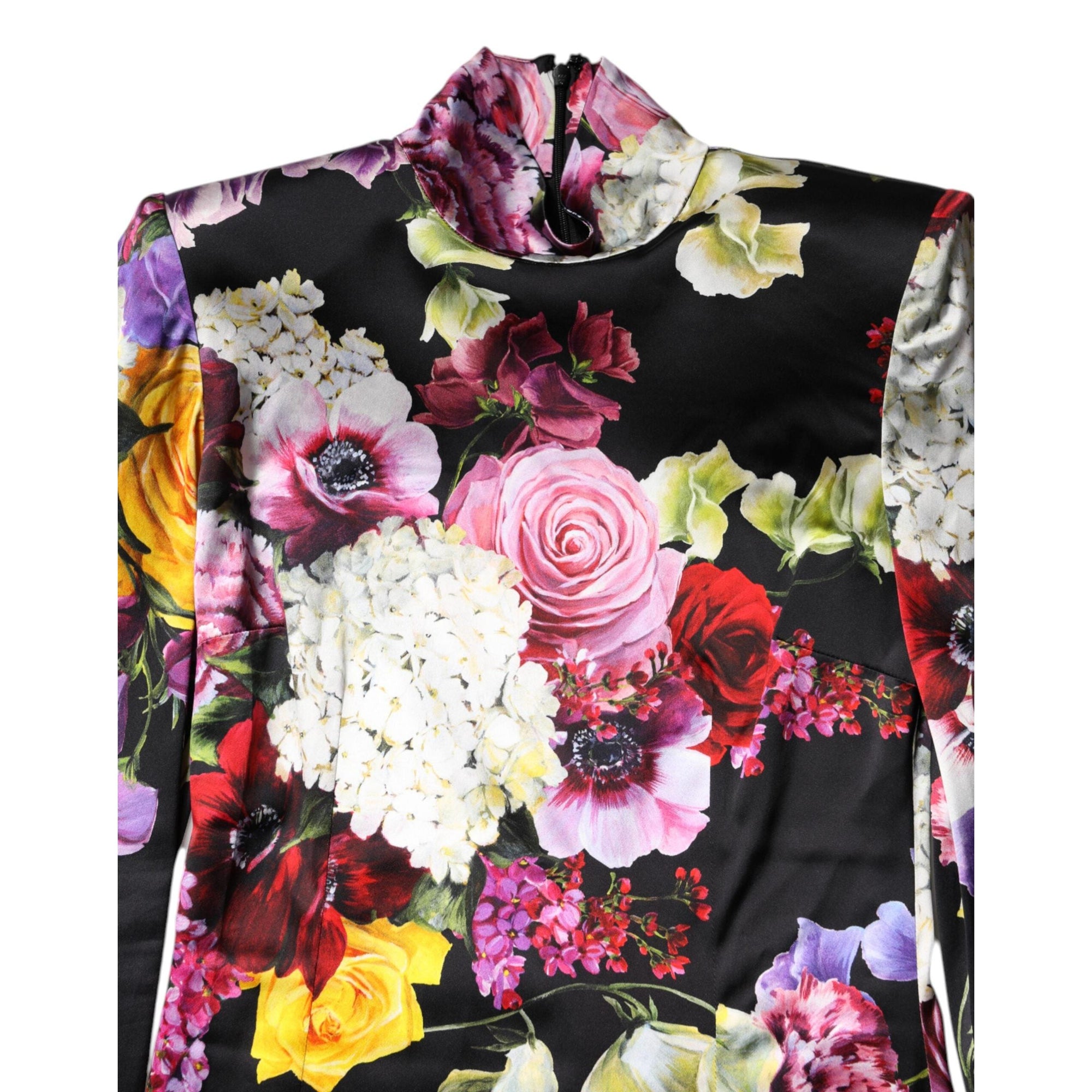 Dolce &amp; Gabbana Multicolor Ortensies Long Sleeves Blouse Top