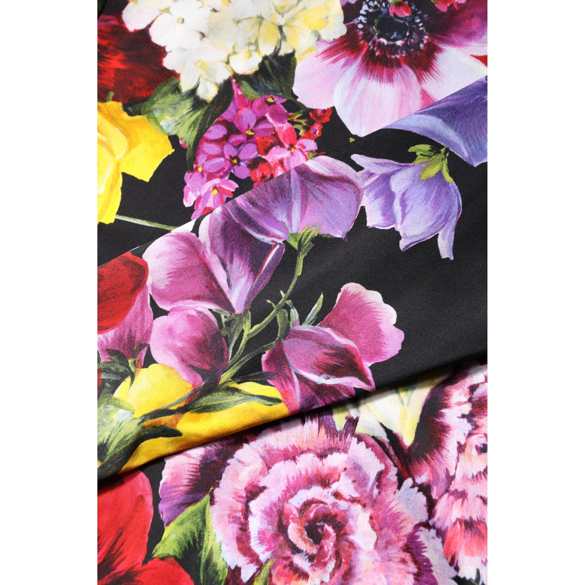 Dolce &amp; Gabbana Multicolor Ortensies Long Sleeves Blouse Top