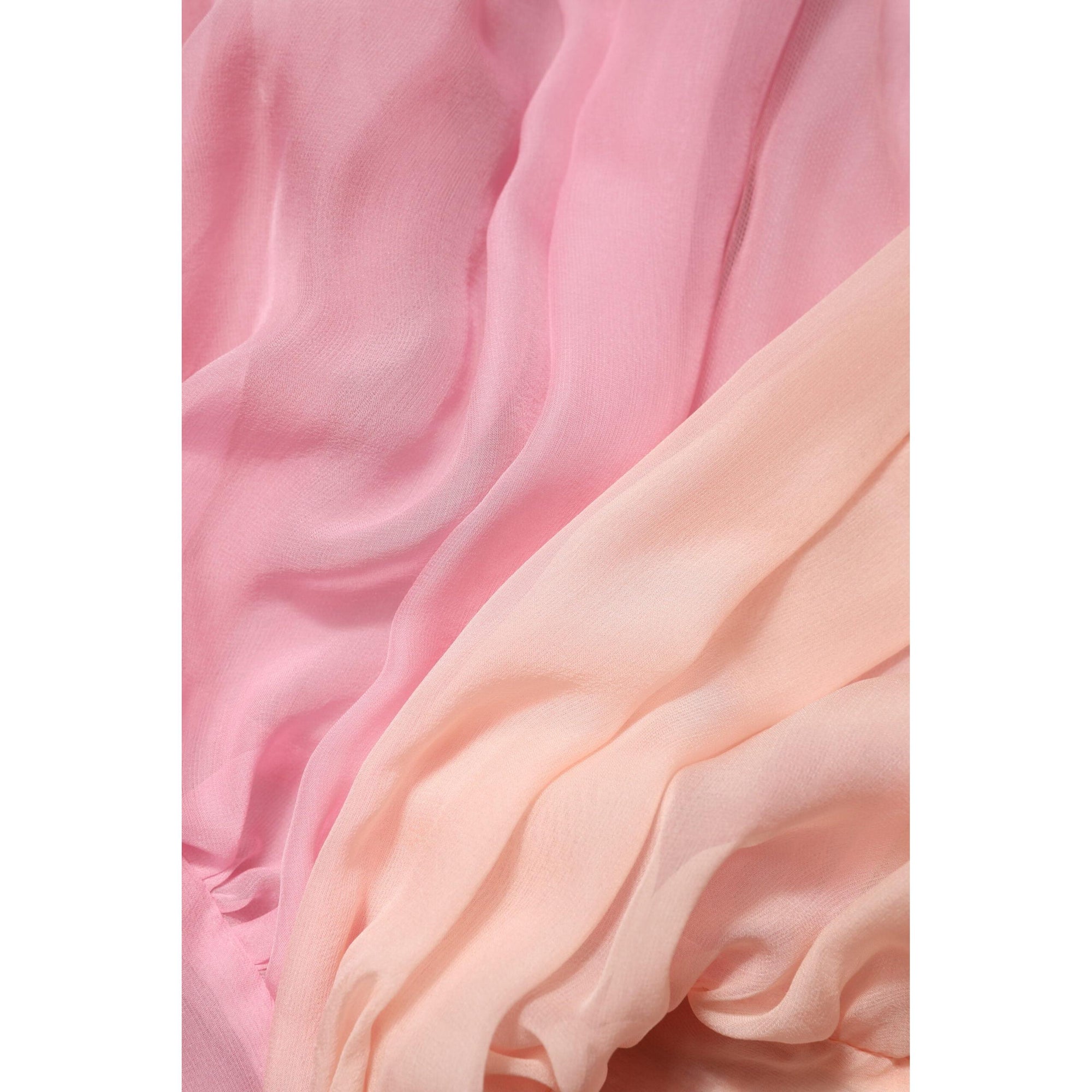Dolce &amp; Gabbana Pink Plunging V-neck Long Sleeves Blouse Top