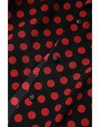 Dolce & Gabbana Black Red Polka Dot Silk Long Sleeves Top