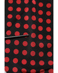 Dolce & Gabbana Black Red Polka Dot Silk Long Sleeves Top