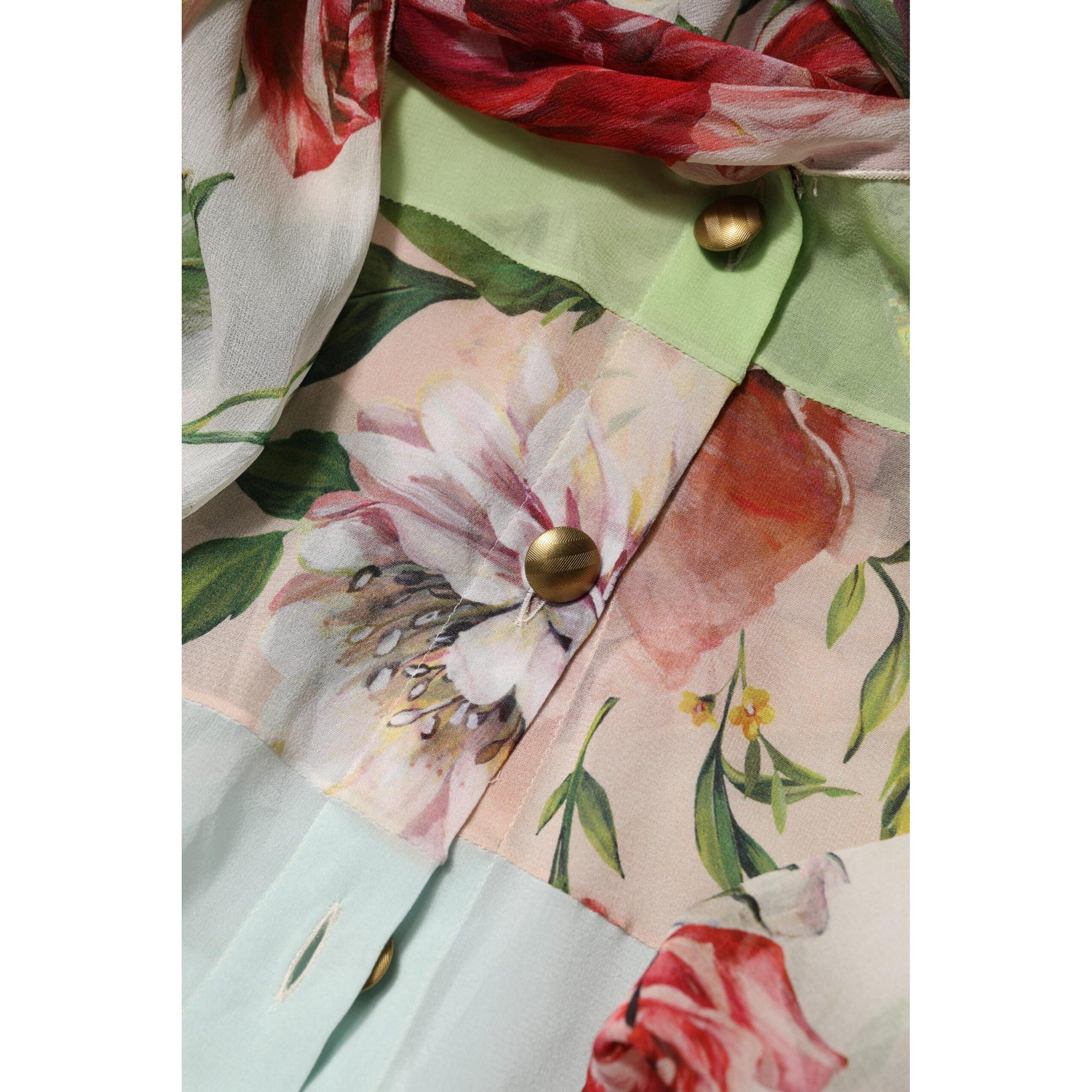 Dolce &amp; Gabbana Multicolor Floral Patchwork Long Sleeves Top