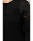 Dolce & Gabbana Black Viscose Lace Buttoned Cardigan Sweater