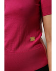 Dolce & Gabbana Pink Short Sleeves Buttoned Ascot Collar Top