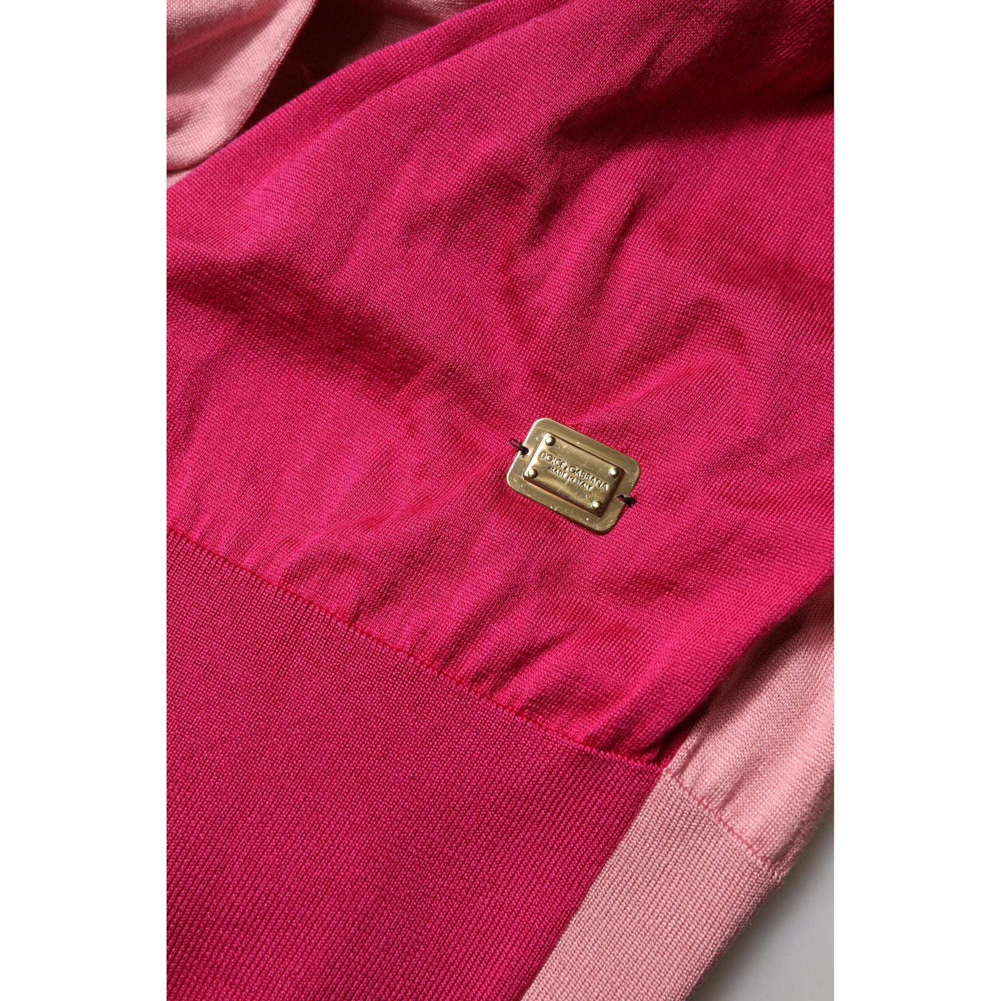 Dolce &amp; Gabbana Pink Short Sleeves Buttoned Ascot Collar Top