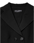 Dolce & Gabbana Black Wool Double Breasted Coat Jacket
