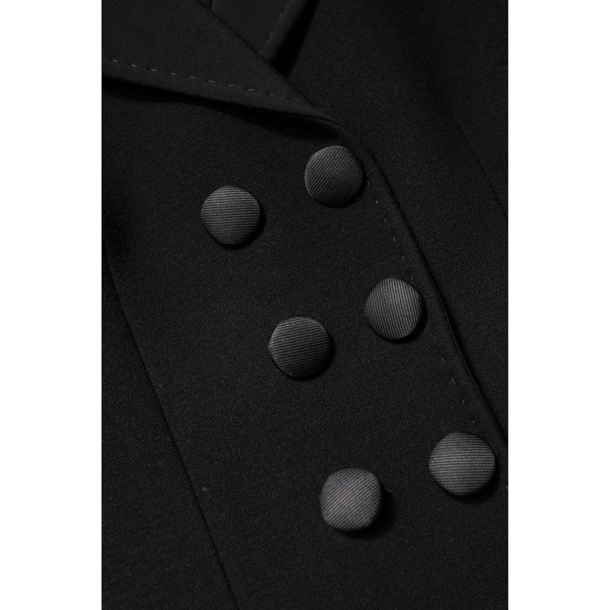Dolce &amp; Gabbana Black Wool Double Breasted Coat Jacket