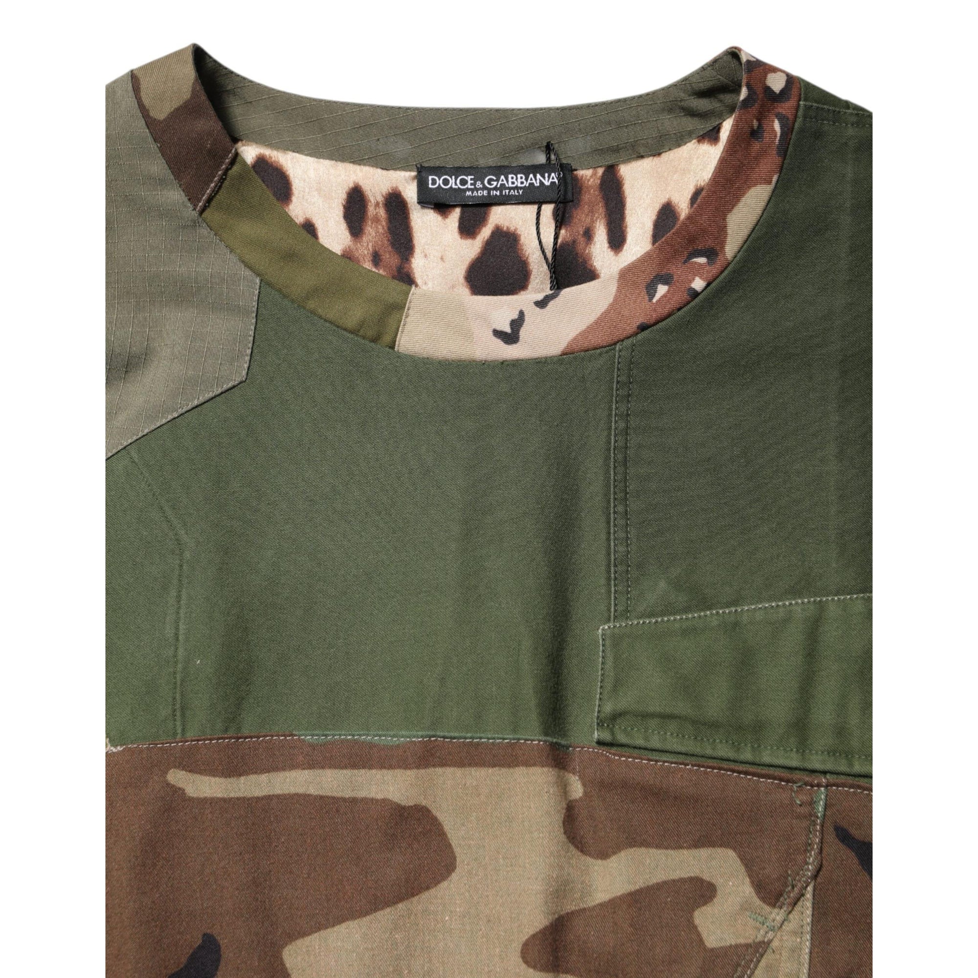 Dolce &amp; Gabbana Multicolor Camouflage Oversized Top T-shirt