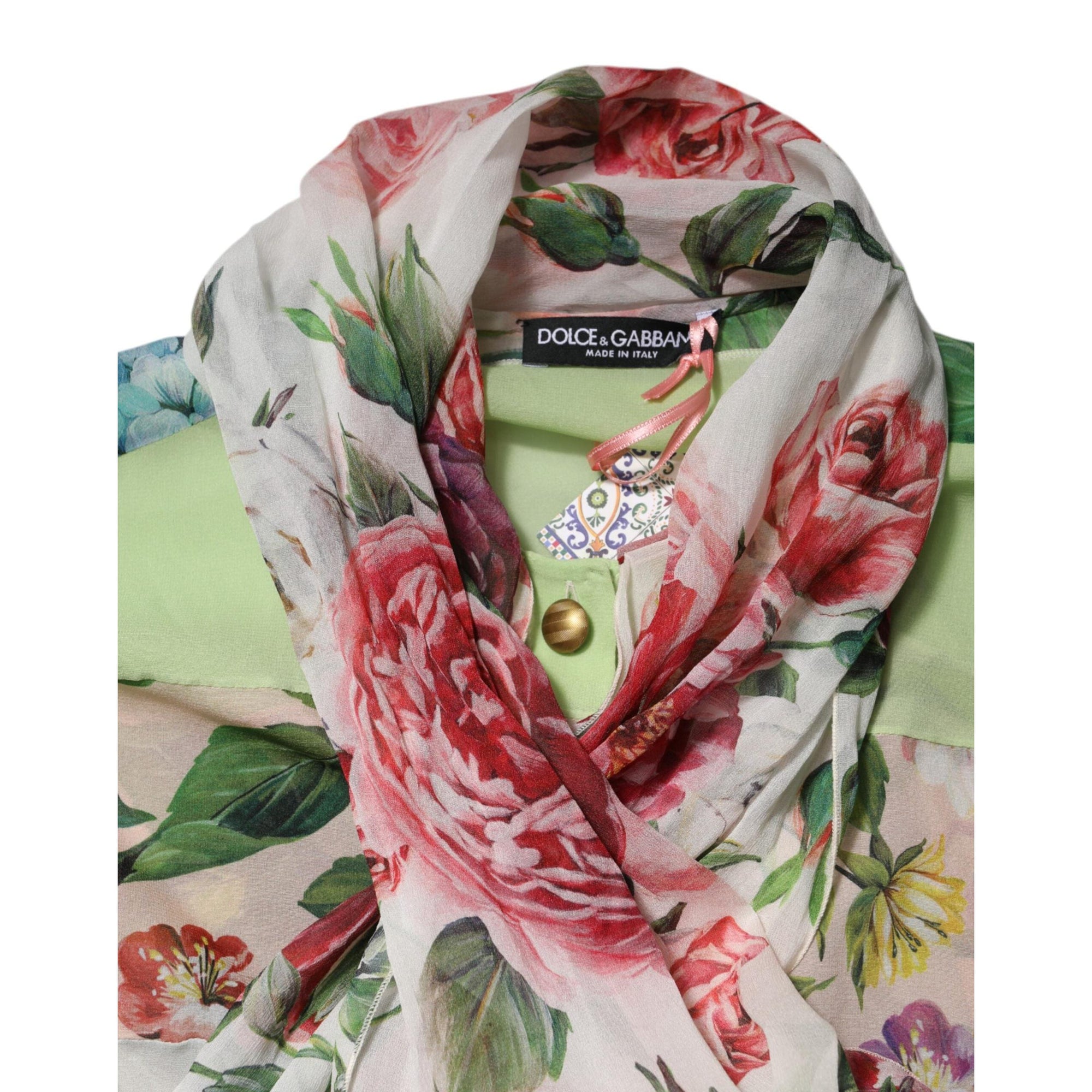 Dolce &amp; Gabbana Multicolor Floral Patchwork Long Sleeves Top