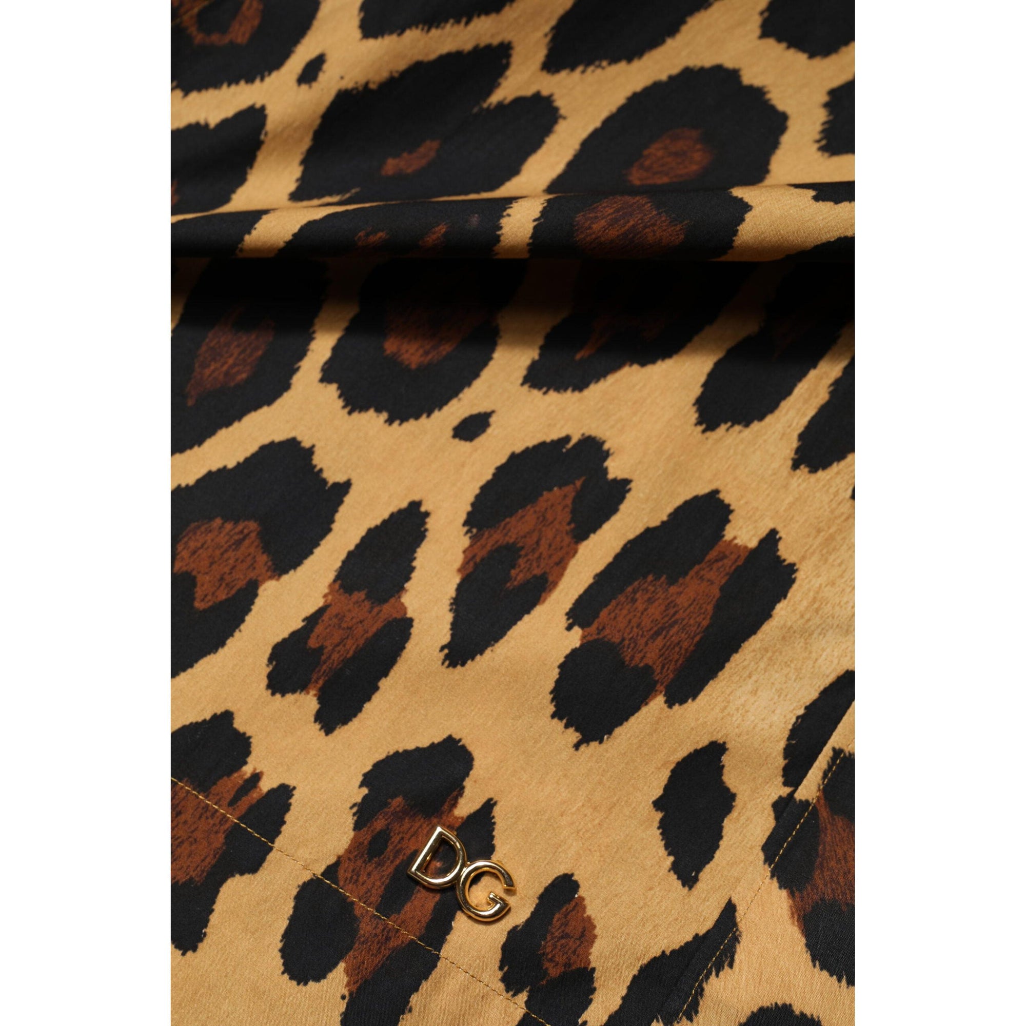 Dolce &amp; Gabbana Brown Leopard Short Sleeve Collared Polo Top