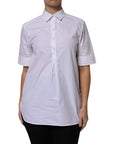 Dolce & Gabbana White Cotton Short Sleeves Collared Polo Top