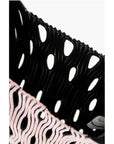 Last Frame Two-Tone Knitted Tote Bag with Cut-Out Details