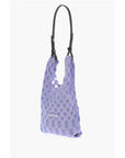 Last Frame Checked Knitted Tote Bag with Faux Leather Shoulder Strap