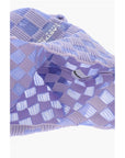 Last Frame Checked Knitted Tote Bag with Faux Leather Shoulder Strap