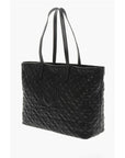 Moschino LOVE Quilted Faux Leather Tote Bag with Metal Logo