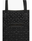 Moschino LOVE Quilted Faux Leather Tote Bag with Metal Logo