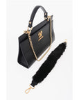 Moschino LOVE Faux Leather Bag with Golden Chain and Turn Lock Closur