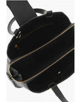 Moschino LOVE Textured Faux Leather Tote Bag with Golden Front Clamp