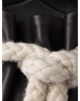 Prada Black Nappa Leather Rope Detail  Sandals