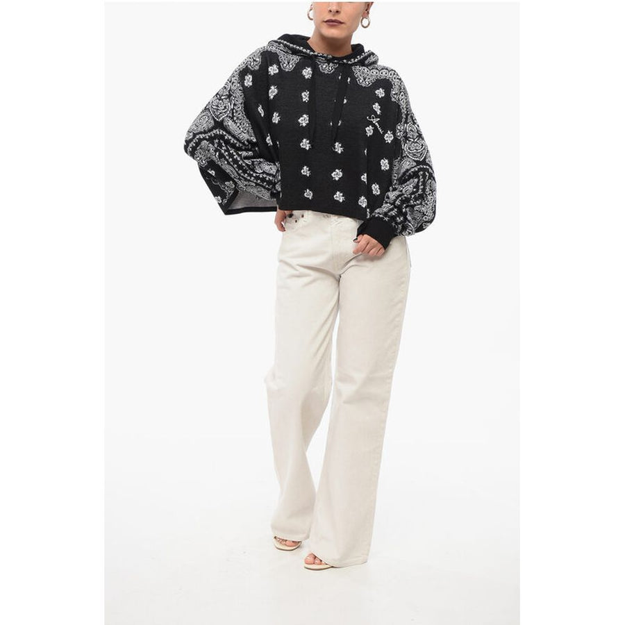 Amiri Paisley Patterned Cropped Fit Hoodie