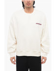 A Paper Kid Cotton Crew-neck Sweatshirt with Printed Contrasting Logo
