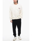 A Paper Kid Cotton Crew-neck Sweatshirt with Printed Contrasting Logo