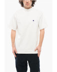 Needles Solid Color Mock-Neck T-Shirt with Butterfly Embroidery