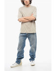 A Paper Kid Cotton Crew-neck T-shirt with Back Print