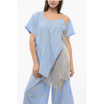 Viktor & Rolf Striped FLOATING TIME T-shirt With Mesh Detail