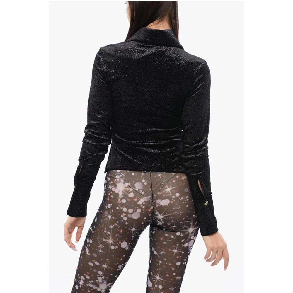 Viktor &amp; Rolf Gathered Waist Velour Glittered Top