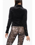 Viktor & Rolf Gathered Waist Velour Glittered Top