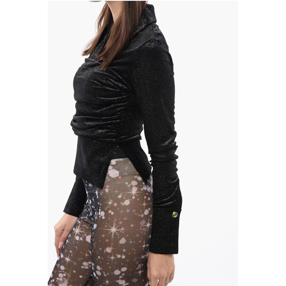 Viktor &amp; Rolf Gathered Waist Velour Glittered Top