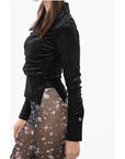 Viktor & Rolf Gathered Waist Velour Glittered Top