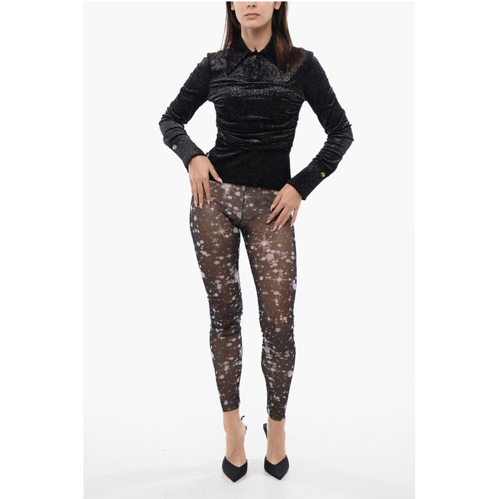 Viktor &amp; Rolf Gathered Waist Velour Glittered Top