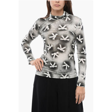 Viktor & Rolf Turtle Neck Long Sleeved Top With Bow Print